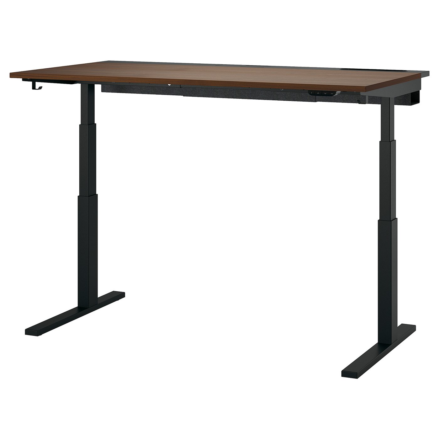 IKEA MITTZON electric desk in walnut veneer and black